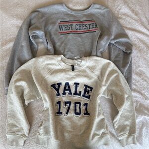 H&M Gray and Cream University Sweatshirts
